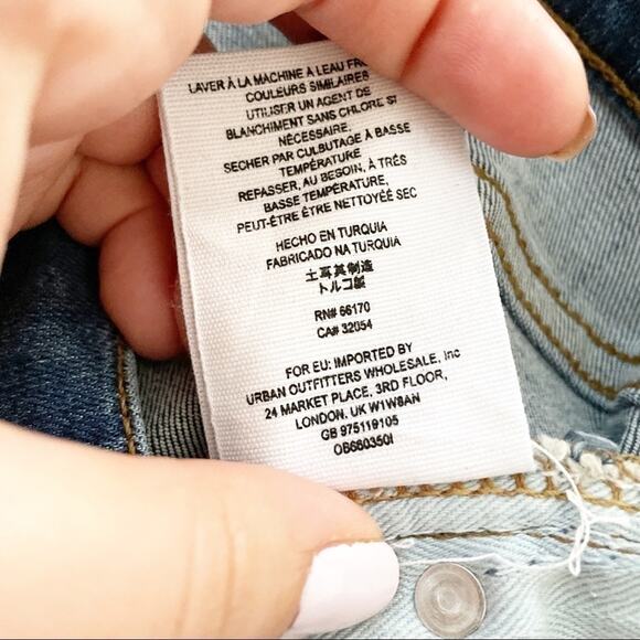 Free People High rise buttons Distressed Jeans 27 - Picture 8 of 9